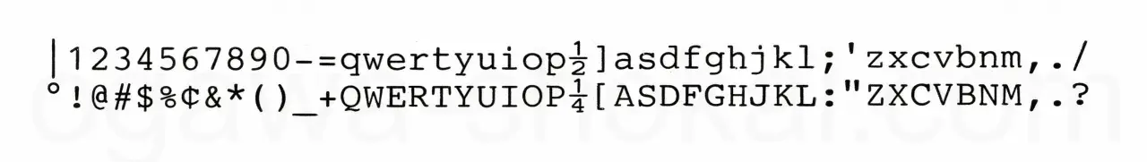 ブルーアム 10（BROUGHAM 10）互換で印字できる文字